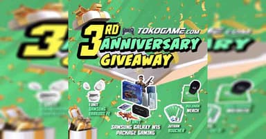 Dapatkan Jutaan Rupiah di Giveaway 3rd Anniversary Tokogame