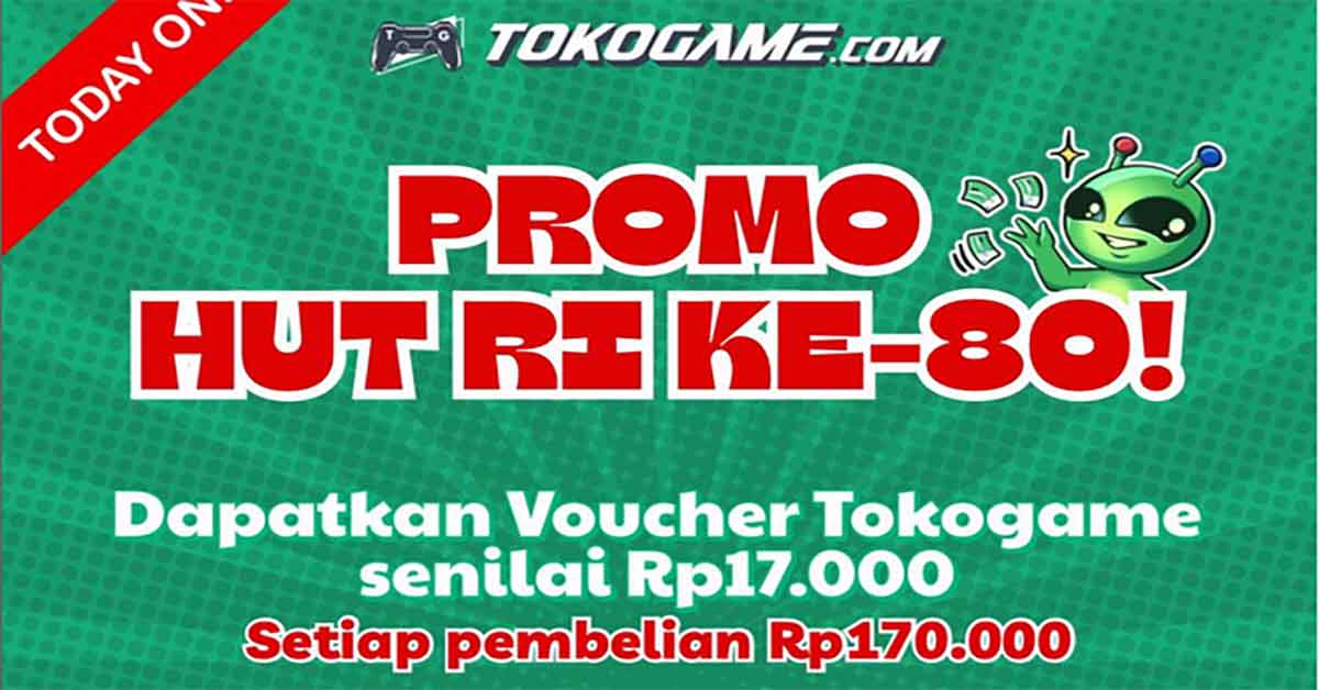 Tokogame.com Gelar Event Spesial HUT RI ke-80: Belanja Rp170.000 Dapat Voucher Rp17.000!